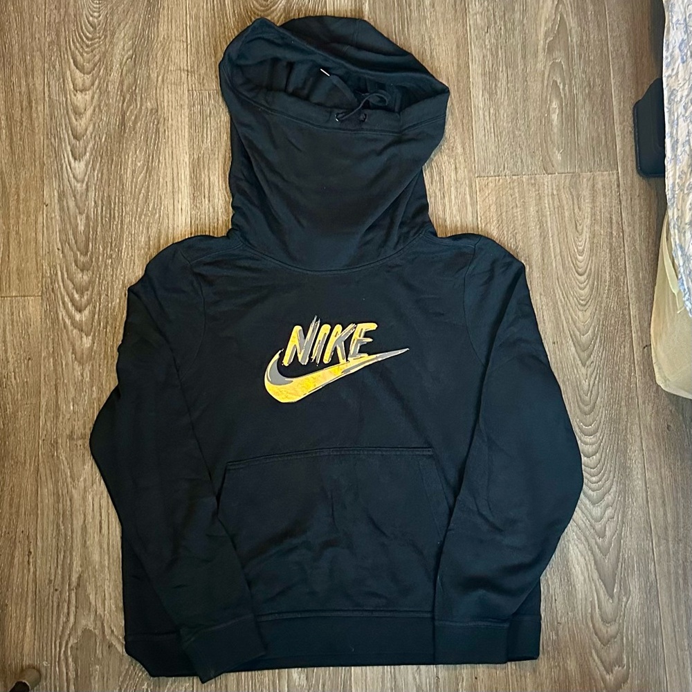 Black Nike Hoodie with Golden Tag